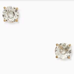 Kate Spade Gumdrop clear and Goldtone pierced stud earrings